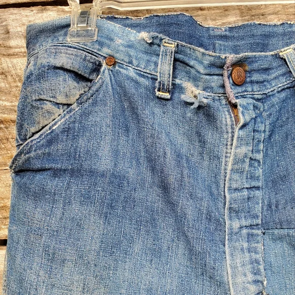Rare 1950's Vintage Strong Reliable Denim Workwear Blue Jeans 32 - Picture 8 of 9